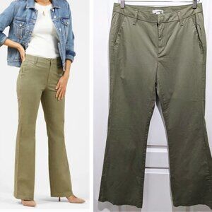 Outerknown | Avery flared stretch trousers in Olive Green